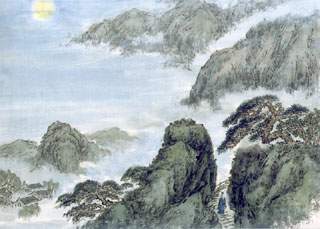 下终南山过斛斯山人宿置酒诗画欣赏